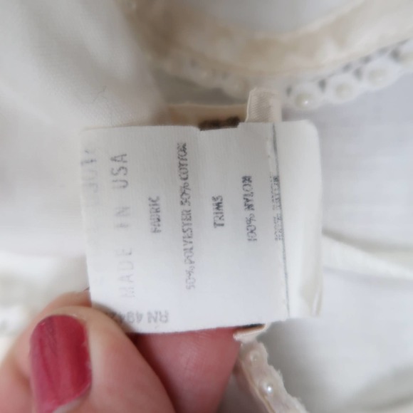 Vintage 70s Gunne Sax white button front prairie top 7 - Picture 6 of 7